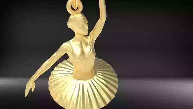 GRACEFUL BALLERINA POSE PENDANT NECKLACE JEWELRY