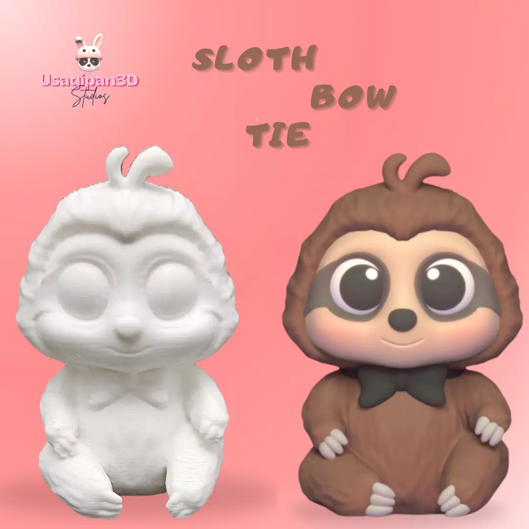 Sloth Bow Tie 3D print model_0