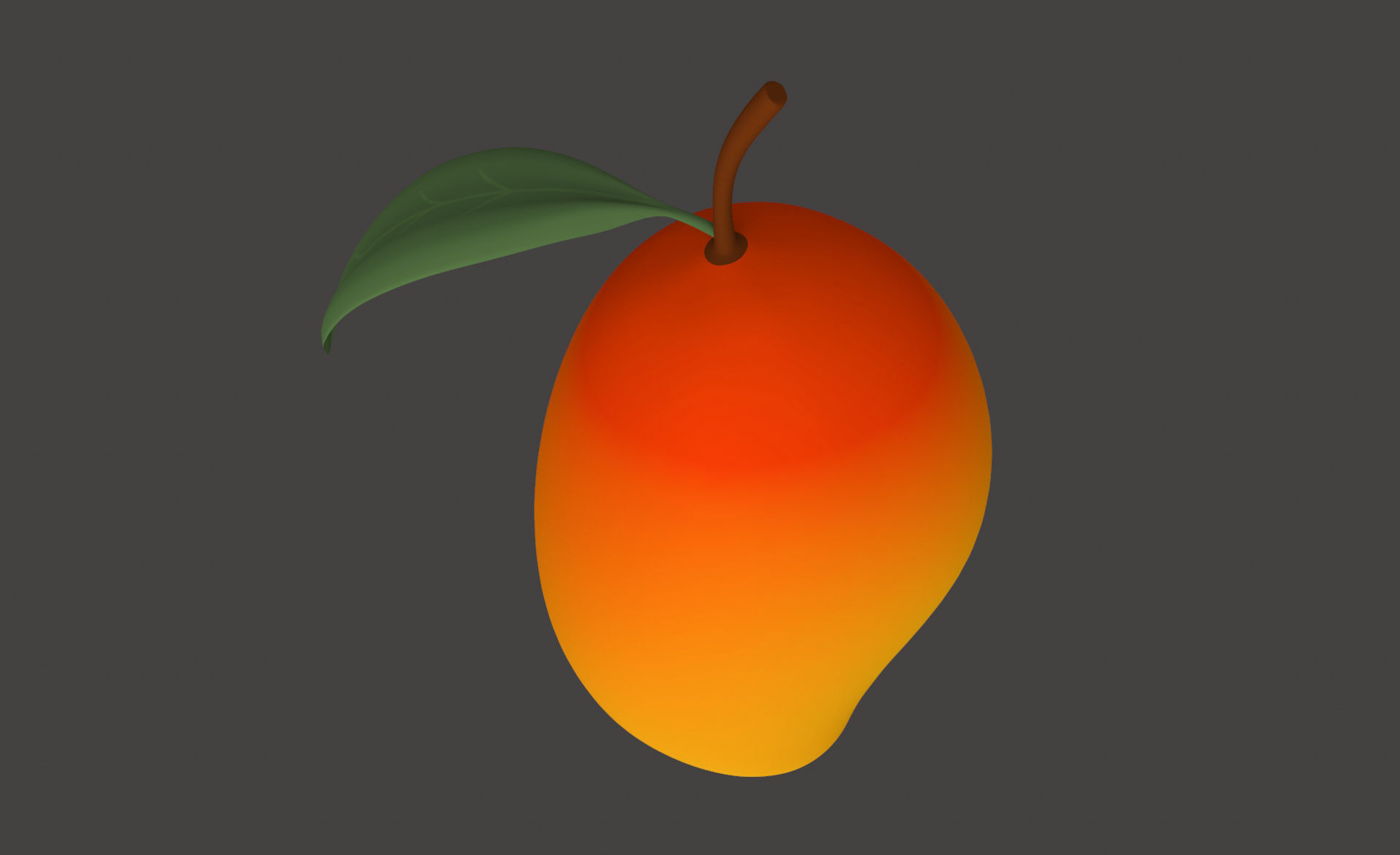 Prop26 Mango Fruit Low-poly 3D model_6