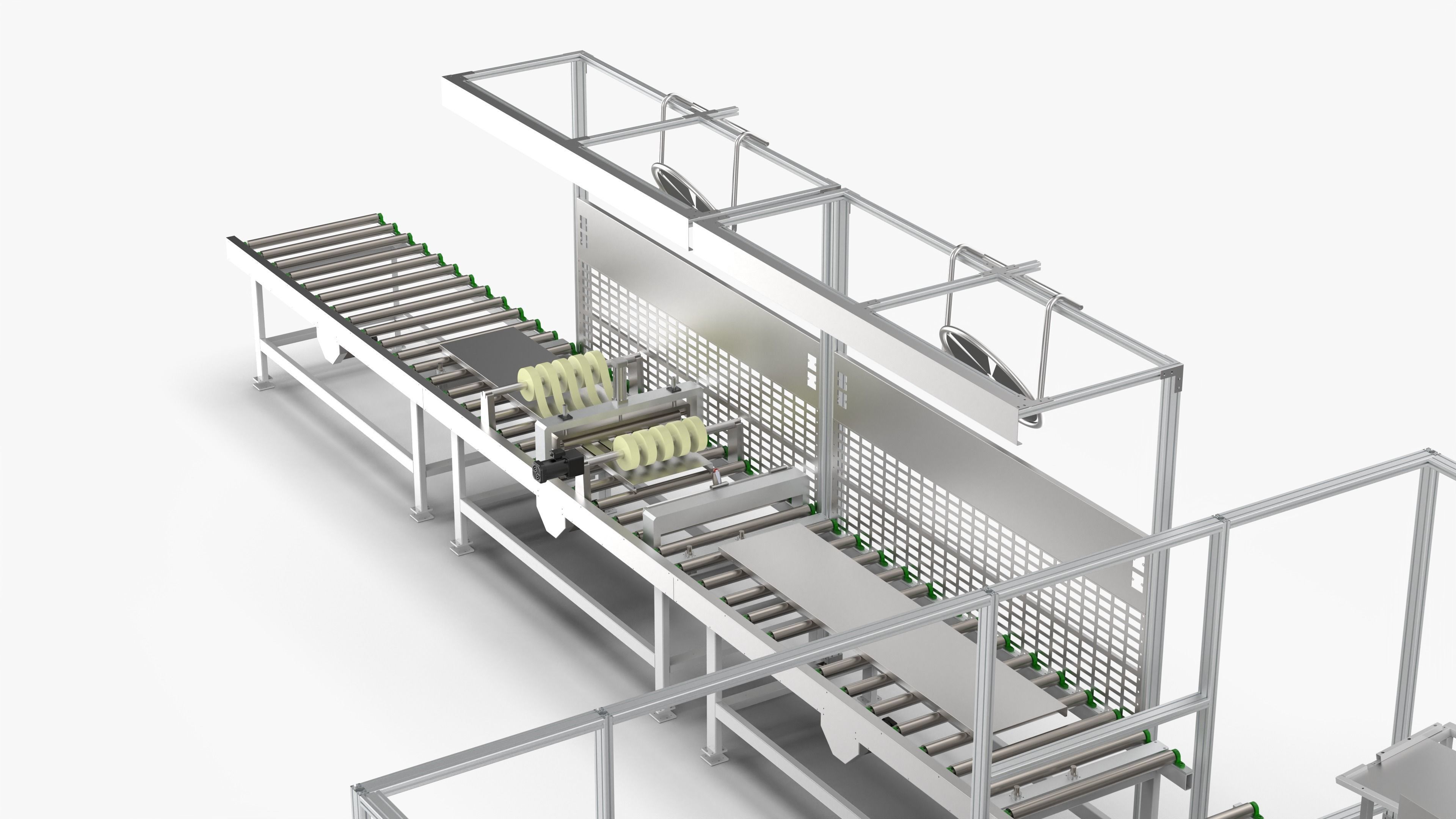 Automatic Elevator Door Panel Assembly Line 3D model_14