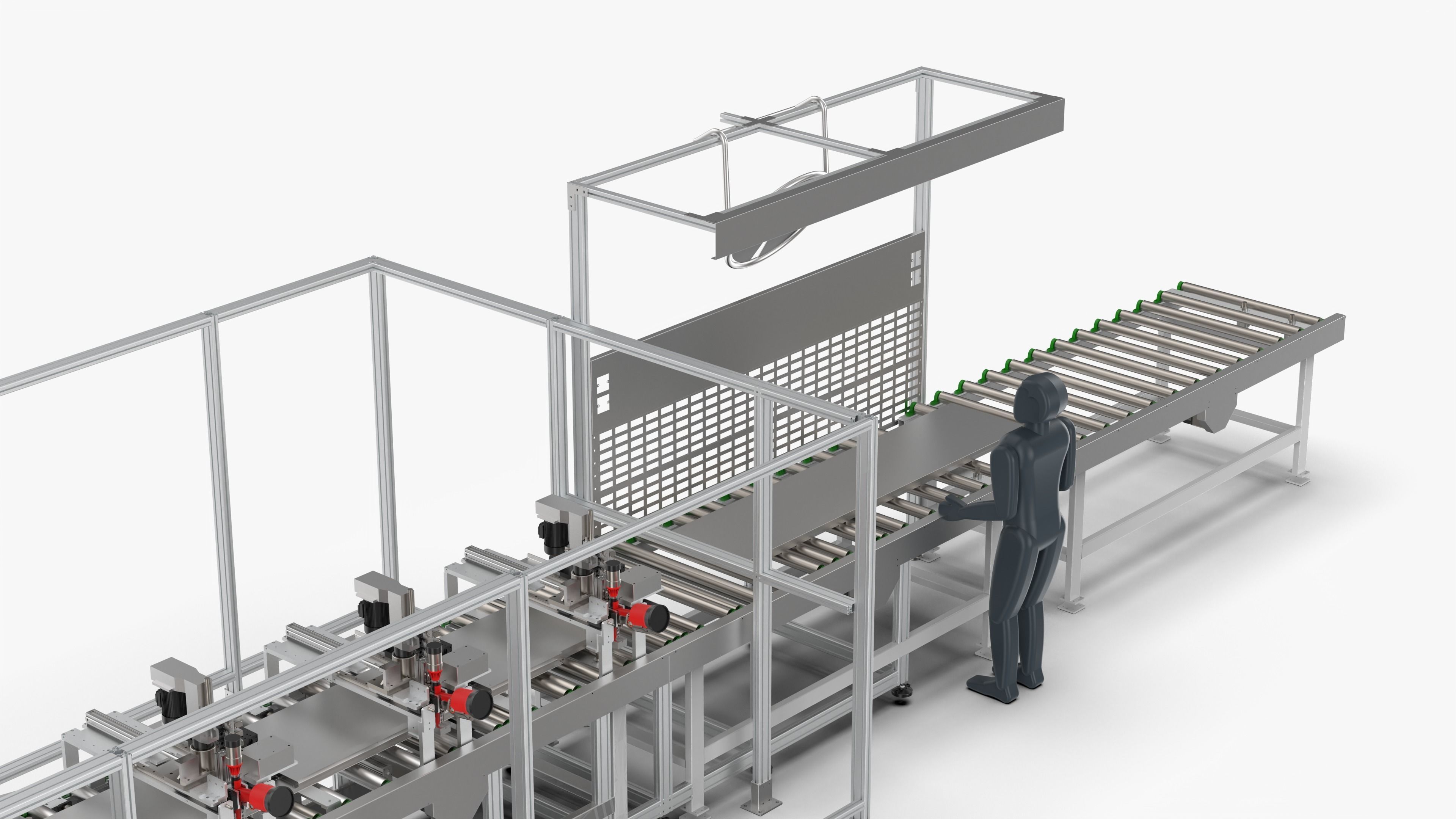 Automatic Elevator Door Panel Assembly Line 3D model_21