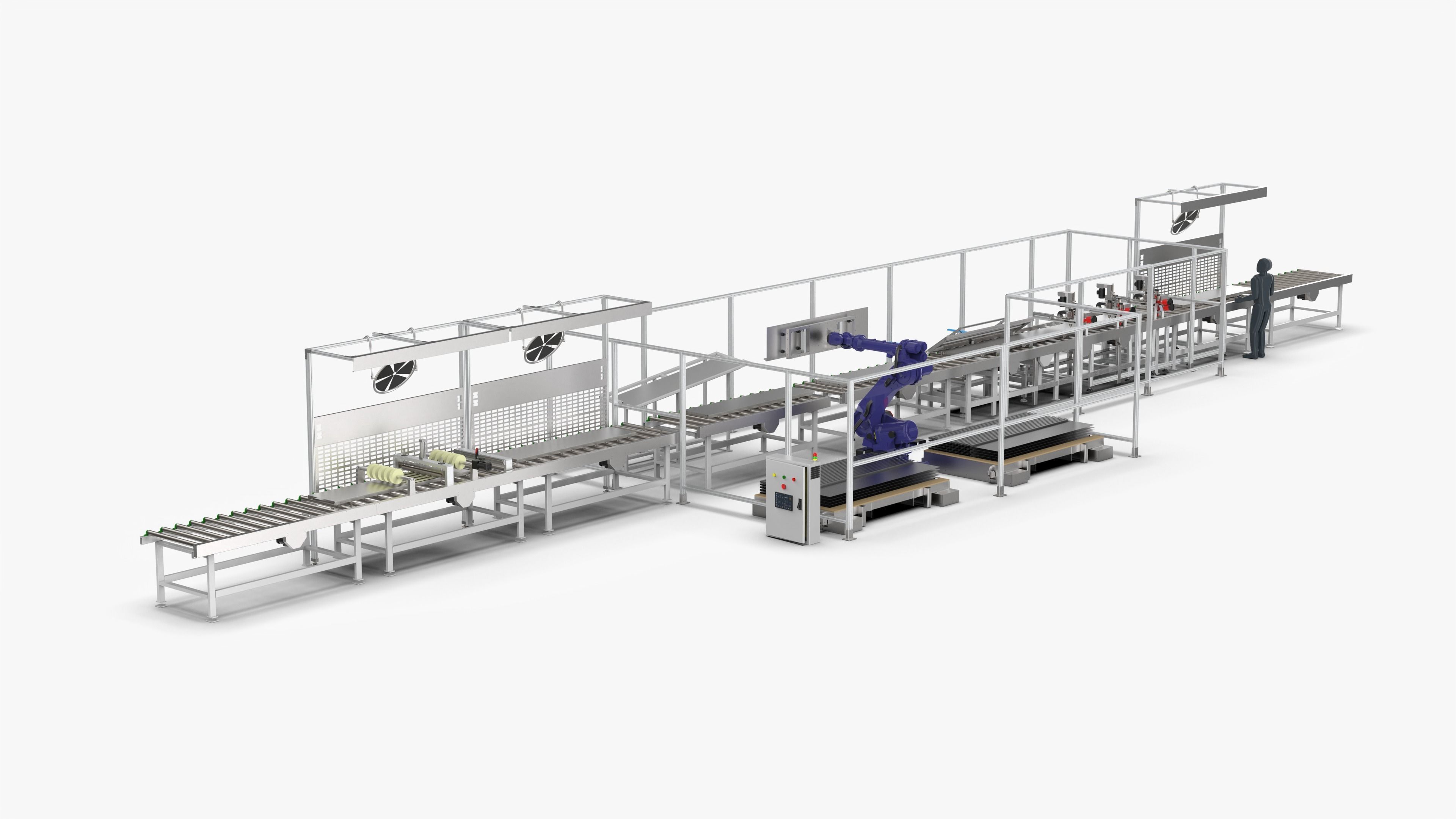 Automatic Elevator Door Panel Assembly Line 3D model_3