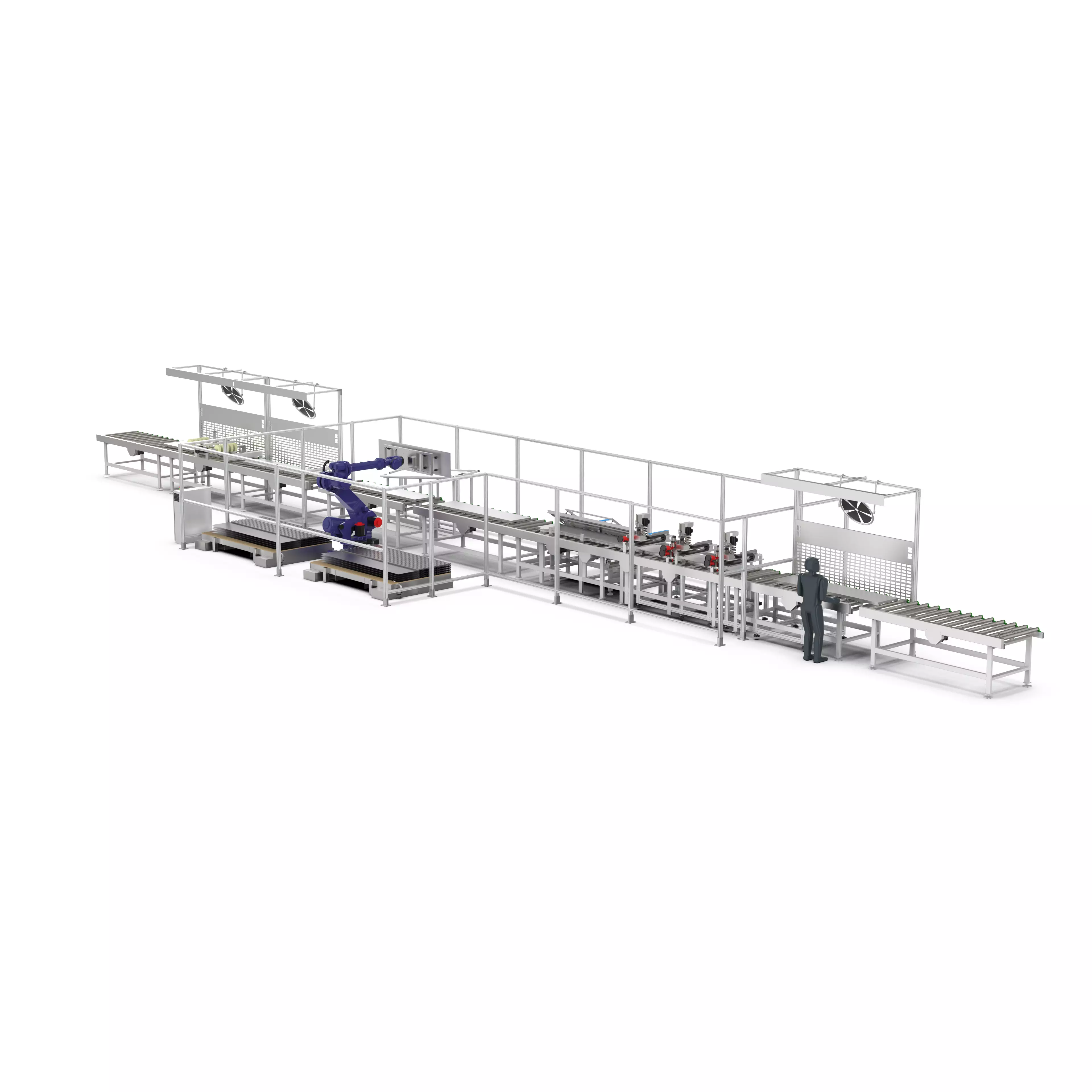 Automatic Elevator Door Panel Assembly Line 3D model_0