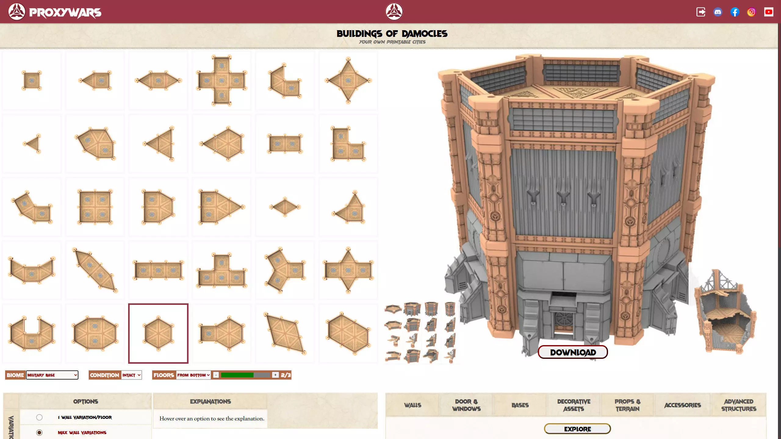 Damocles City Builder - Military Base - Modular Buildings 3D print model_0