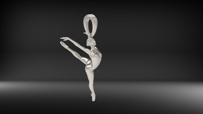 Ballerina ballet dancer pendant Necklace Jewelry 3D print model_20