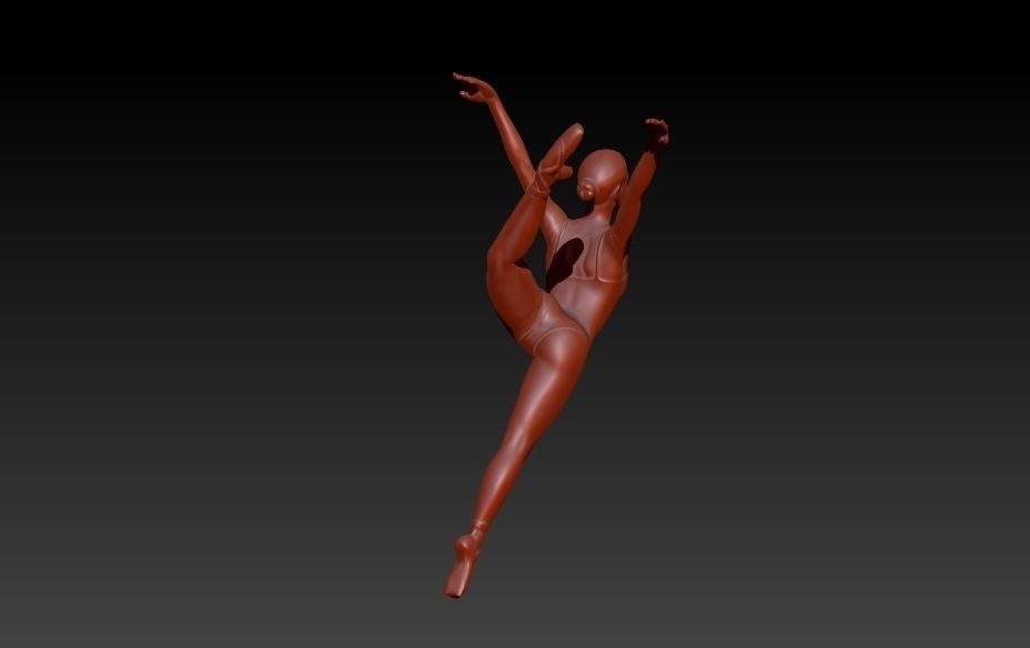 Ballerina ballet dancer pendant Necklace Jewelry 3D print model_4