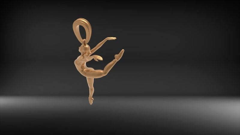 Ballerina ballet dancer pendant Necklace Jewelry 3D print model_25