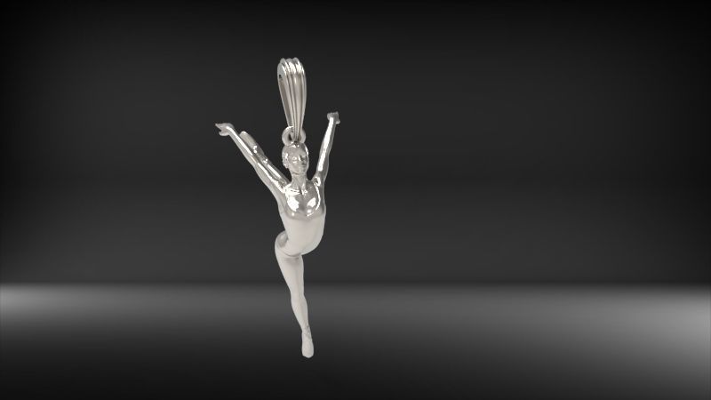 Ballerina ballet dancer pendant Necklace Jewelry 3D print model_21