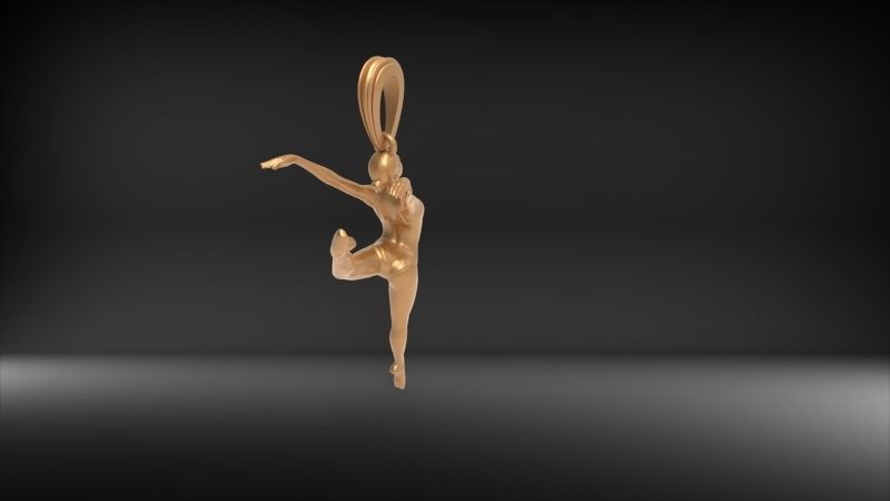 Ballerina ballet dancer pendant Necklace Jewelry 3D print model_56