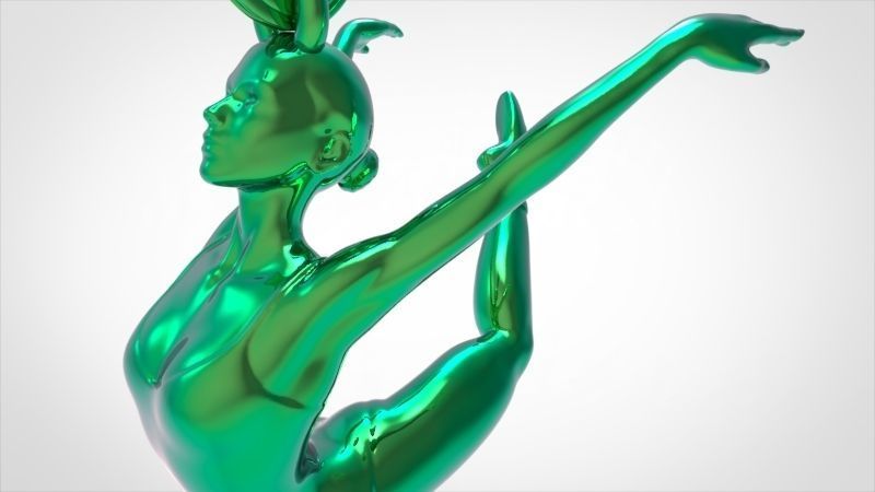 Ballerina ballet dancer pendant Necklace Jewelry 3D print model_2