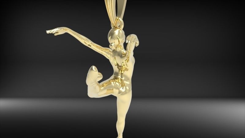 Ballerina ballet dancer pendant Necklace Jewelry 3D print model_61