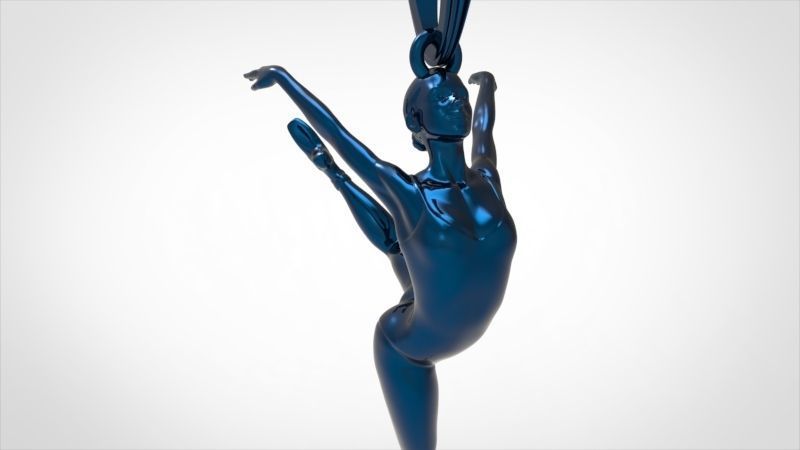 Ballerina ballet dancer pendant Necklace Jewelry 3D print model_55