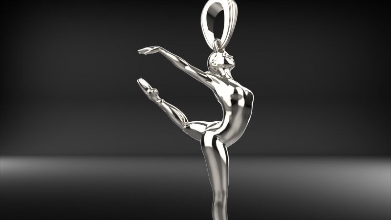 Ballerina ballet dancer pendant Necklace Jewelry 3D print model_72