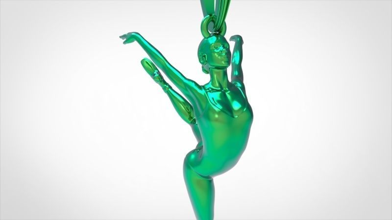 Ballerina ballet dancer pendant Necklace Jewelry 3D print model_58