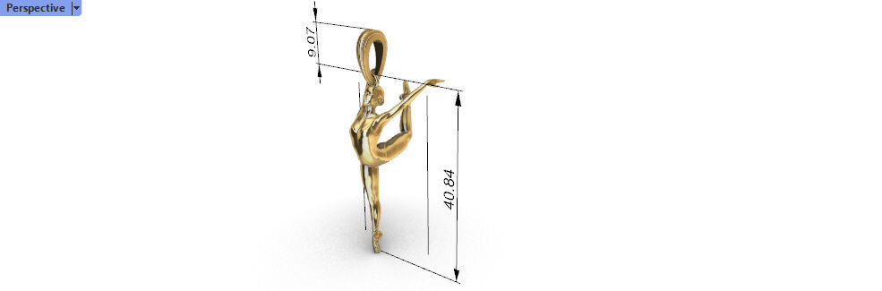 Ballerina ballet dancer pendant Necklace Jewelry 3D print model_38