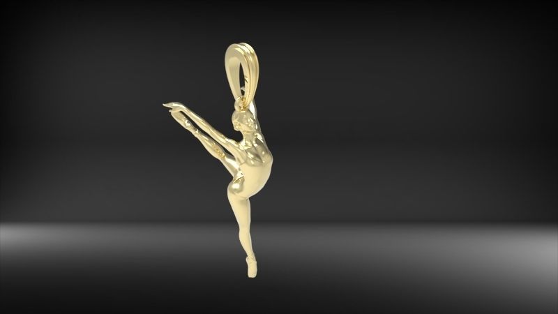 Ballerina ballet dancer pendant Necklace Jewelry 3D print model_51