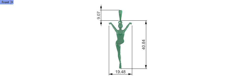 Ballerina ballet dancer pendant Necklace Jewelry 3D print model_43