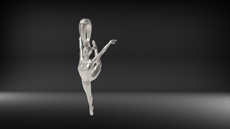 Ballerina ballet dancer pendant Necklace Jewelry 3D print model_22