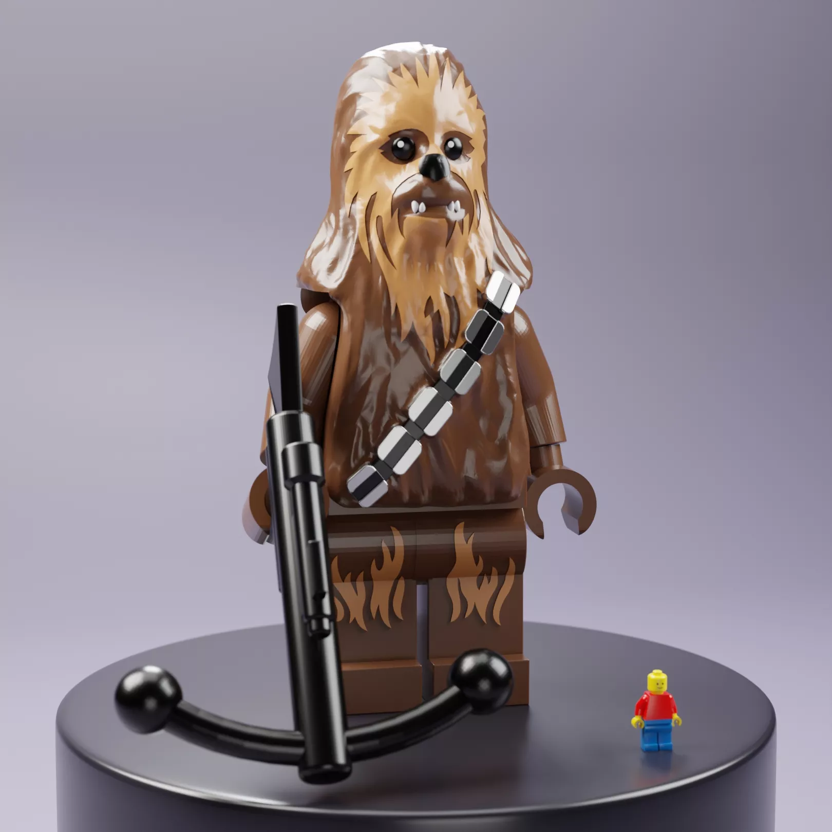 Lego Chewbacca Maxifig - Fully Articulated 3D print model