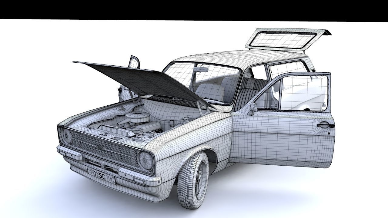 Escort Mk2 Station Wagon 1974 3D model_22