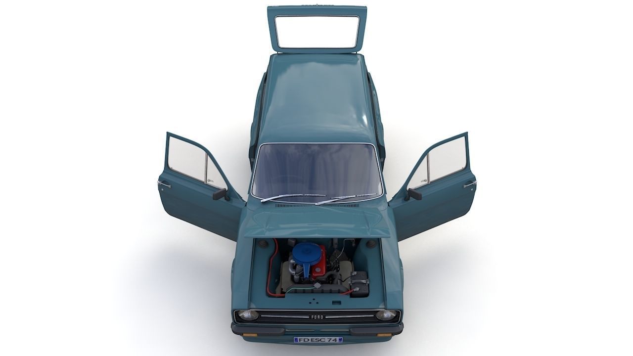 Escort Mk2 Station Wagon 1974 3D model_11