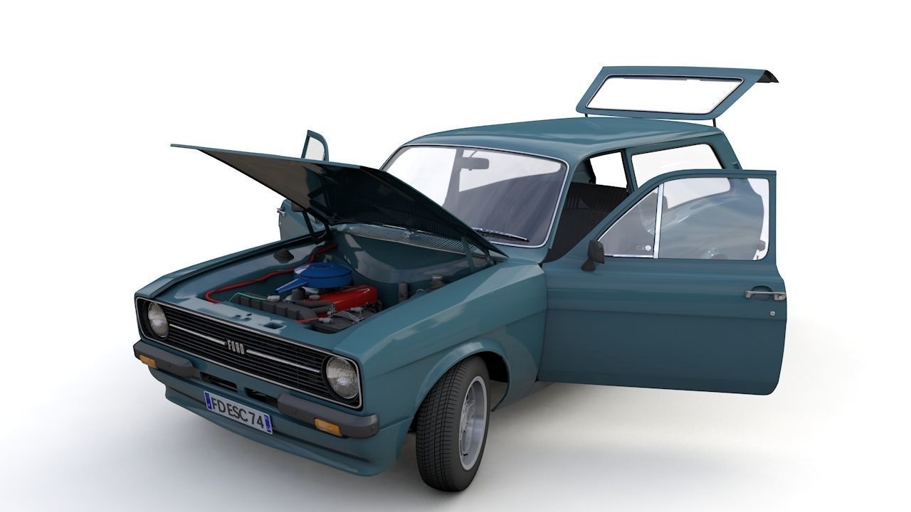 Escort Mk2 Station Wagon 1974 3D model_1