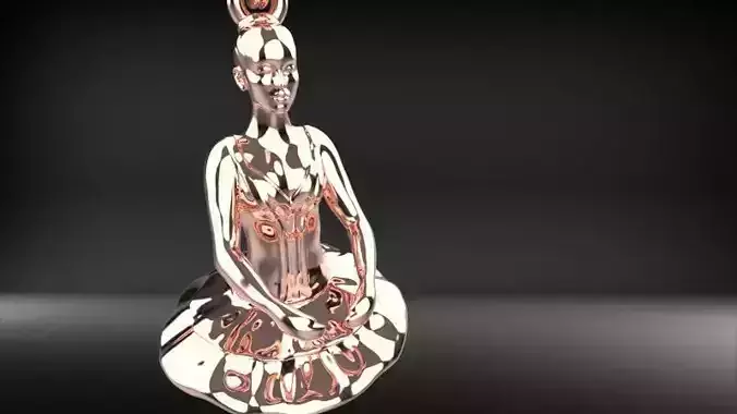 Ballerina Ballet Dancer Pendant necklace jewelry 3D print model