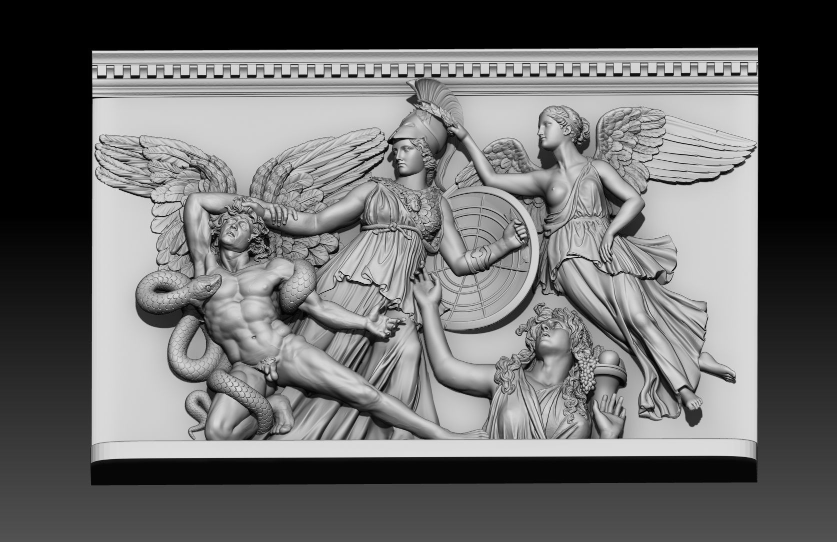Reconstruction of Pergamon goddess athena  3D print model_7