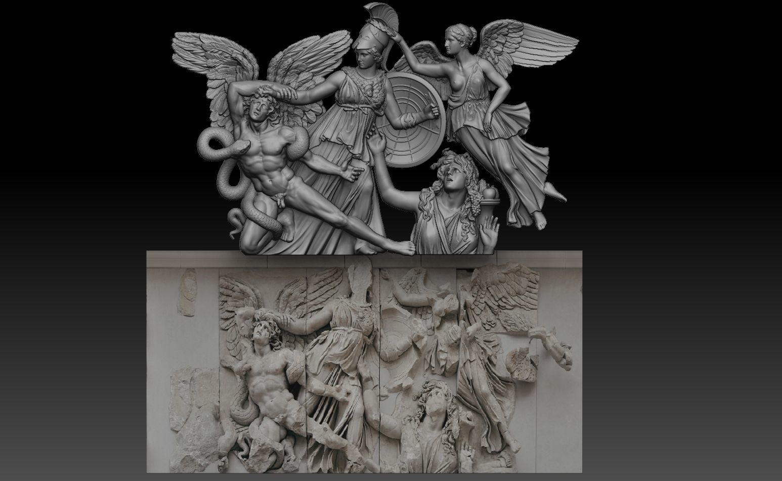 Reconstruction of Pergamon goddess athena  3D print model_4