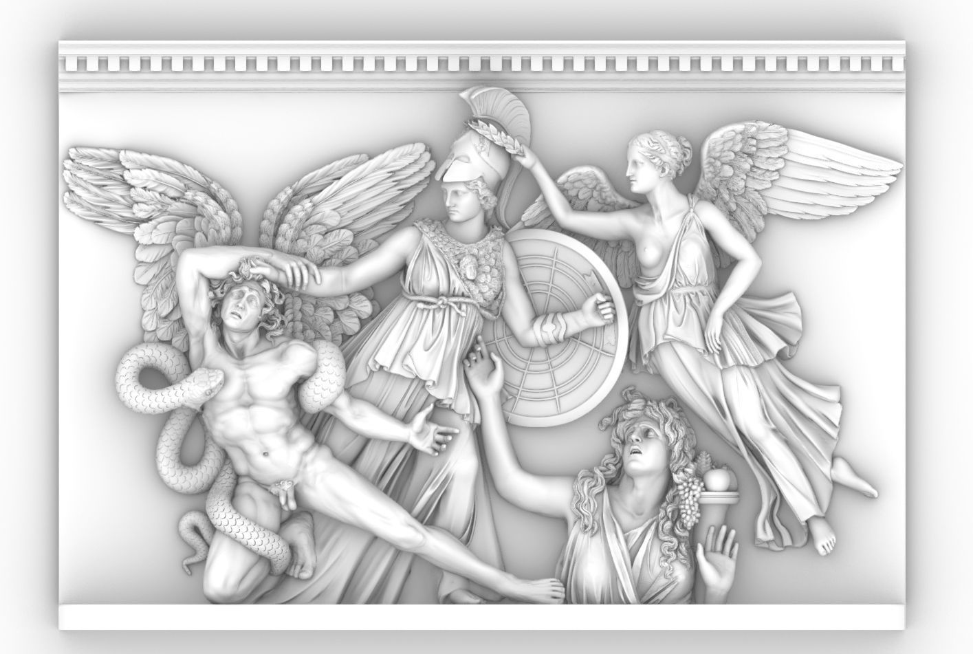 Reconstruction of Pergamon goddess athena  3D print model_5