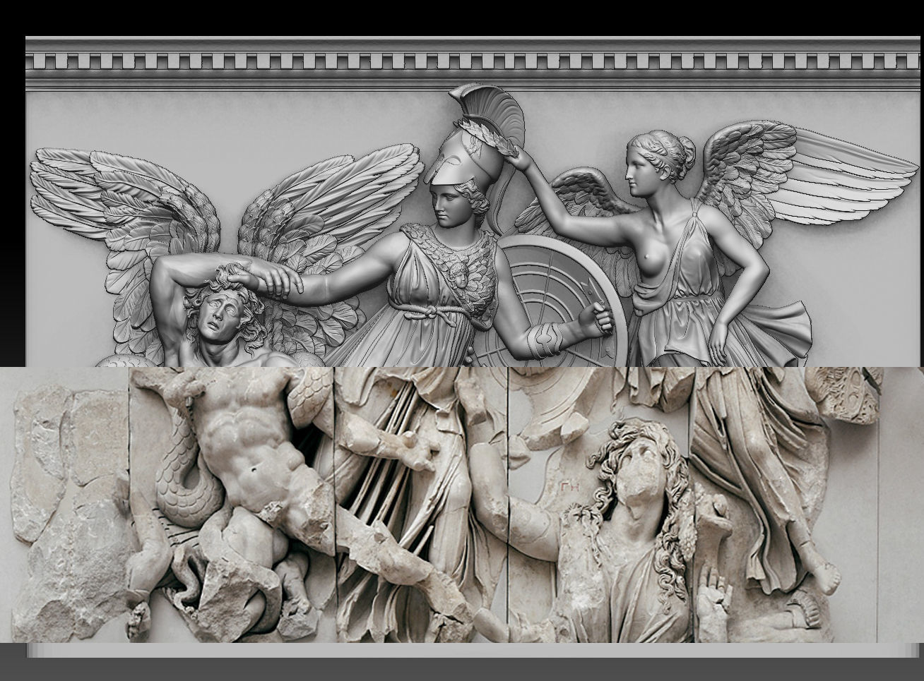 Reconstruction of Pergamon goddess athena  3D print model_2