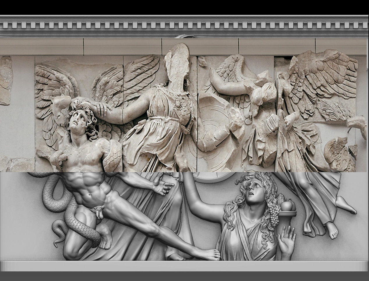 Reconstruction of Pergamon goddess athena  3D print model_3
