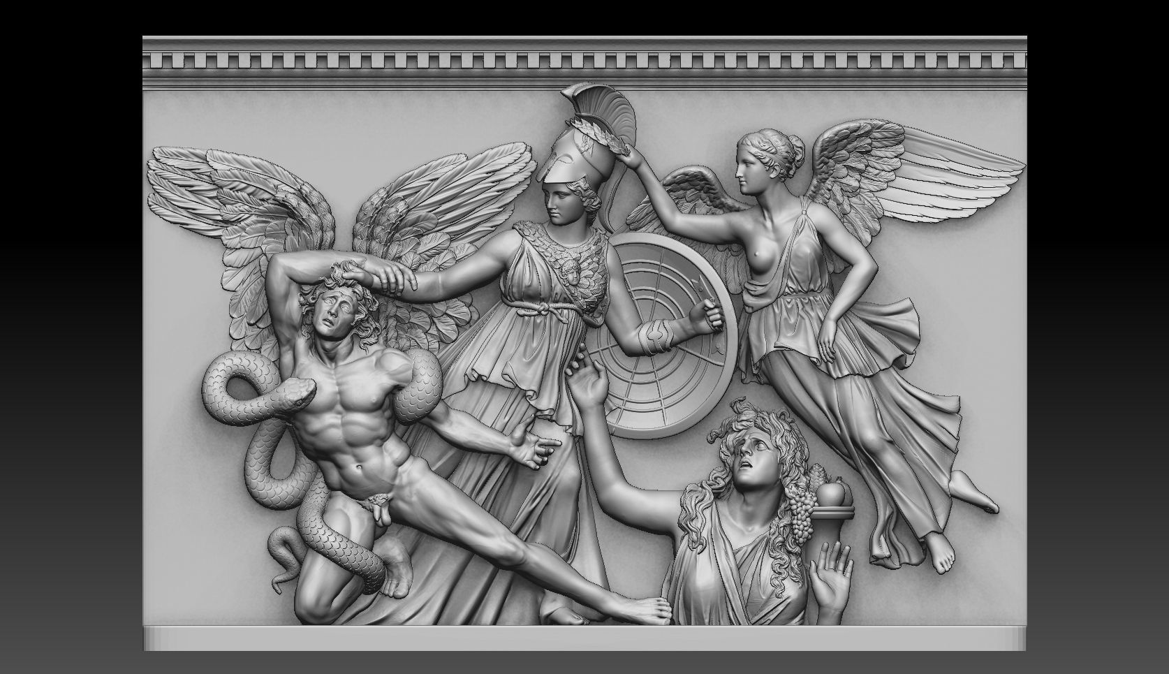 Reconstruction of Pergamon goddess athena  3D print model_14