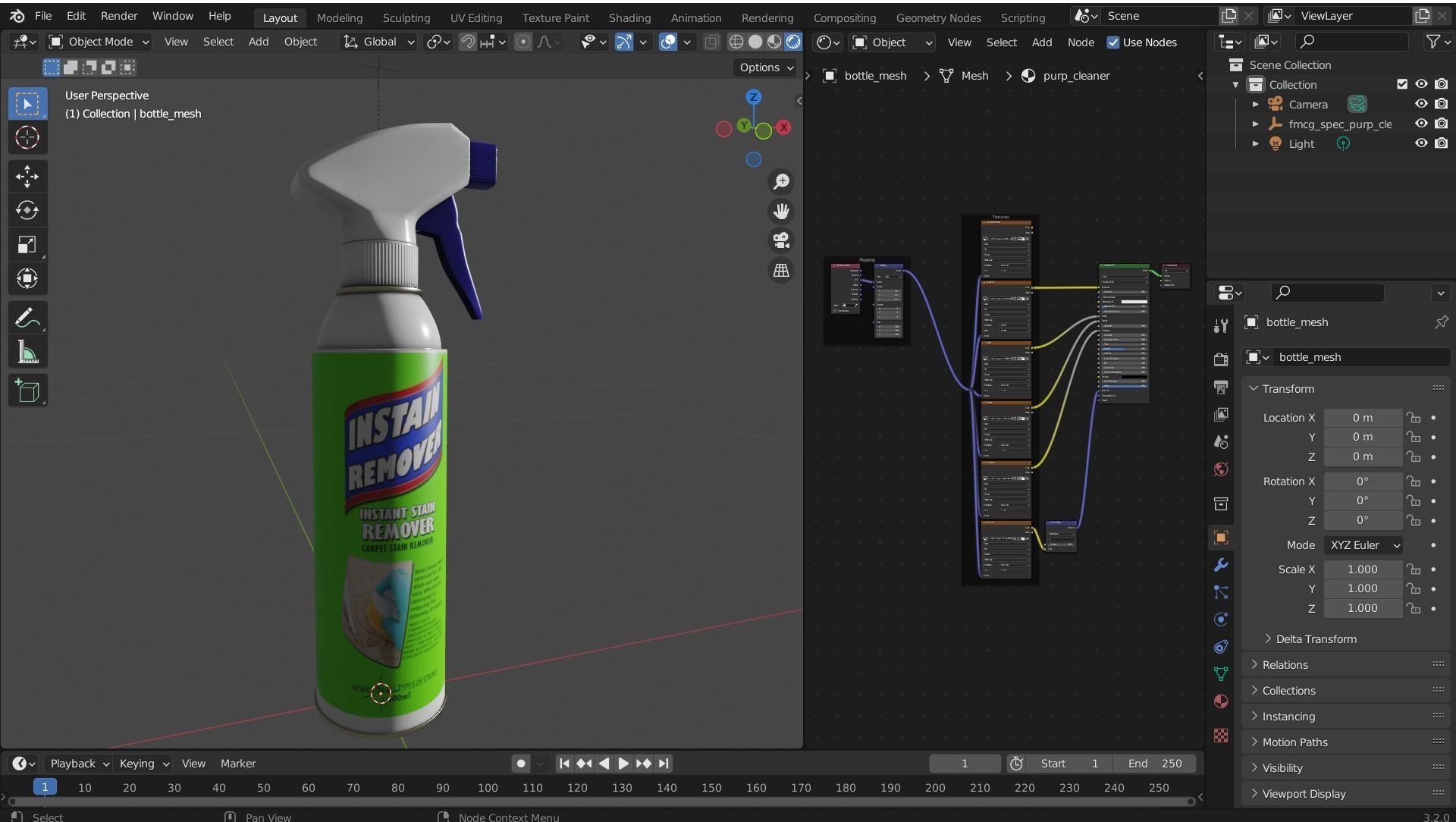 Spec Purp Cleaner - Instant Stain Remover Spray Low-poly 3D model_8
