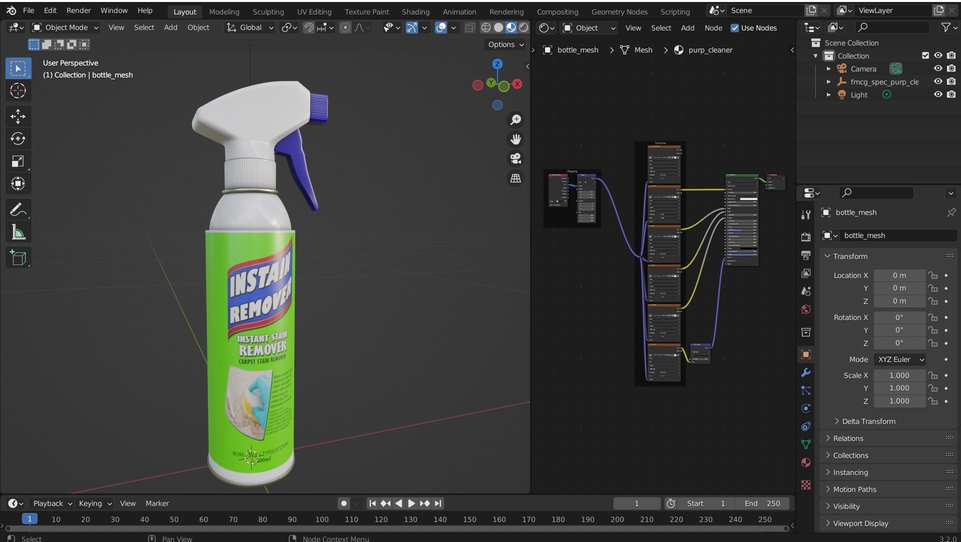 Spec Purp Cleaner - Instant Stain Remover Spray Low-poly 3D model_7