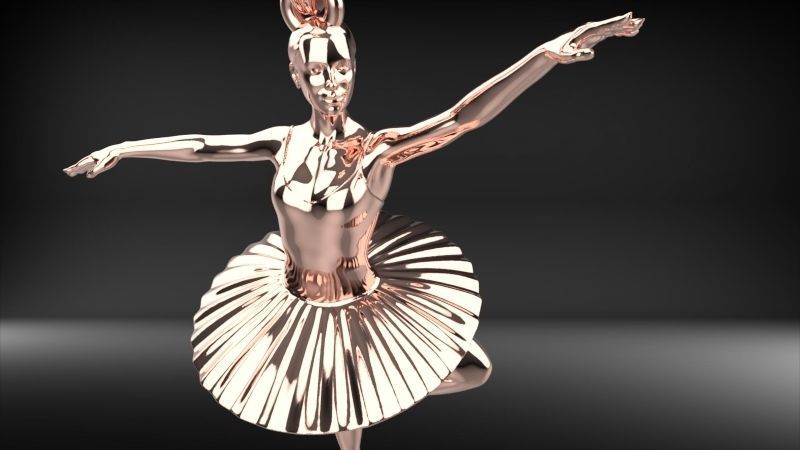GRACEFUL BALLERINA POSE PENDANT NECKLACE JEWELRY 3D print model_16