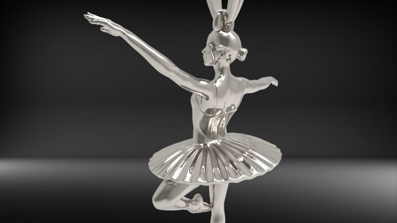 GRACEFUL BALLERINA POSE PENDANT NECKLACE JEWELRY 3D print model_7