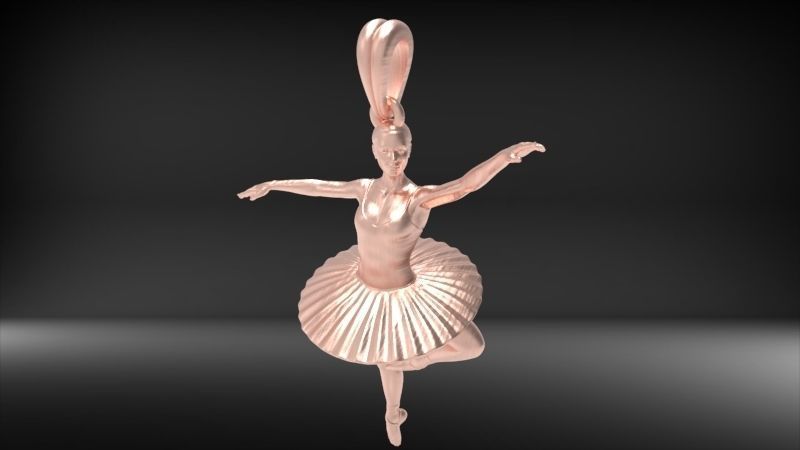 GRACEFUL BALLERINA POSE PENDANT NECKLACE JEWELRY 3D print model_32