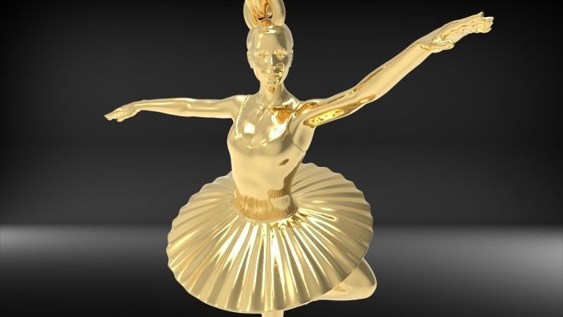 GRACEFUL BALLERINA POSE PENDANT NECKLACE JEWELRY 3D print model_3