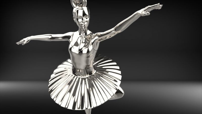GRACEFUL BALLERINA POSE PENDANT NECKLACE JEWELRY 3D print model_21