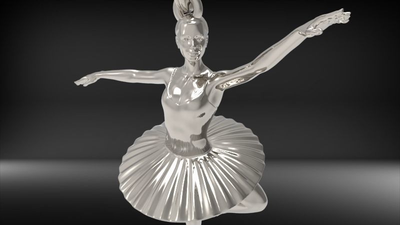 GRACEFUL BALLERINA POSE PENDANT NECKLACE JEWELRY 3D print model_5