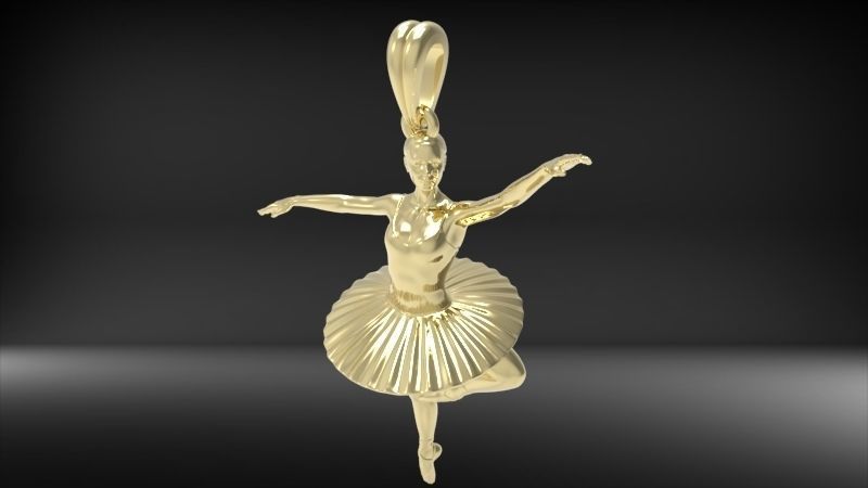 GRACEFUL BALLERINA POSE PENDANT NECKLACE JEWELRY 3D print model_33