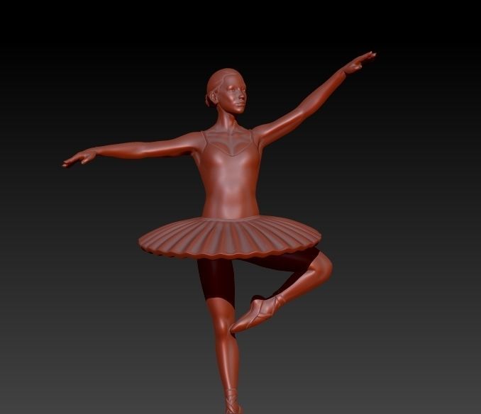 GRACEFUL BALLERINA POSE PENDANT NECKLACE JEWELRY 3D print model_9