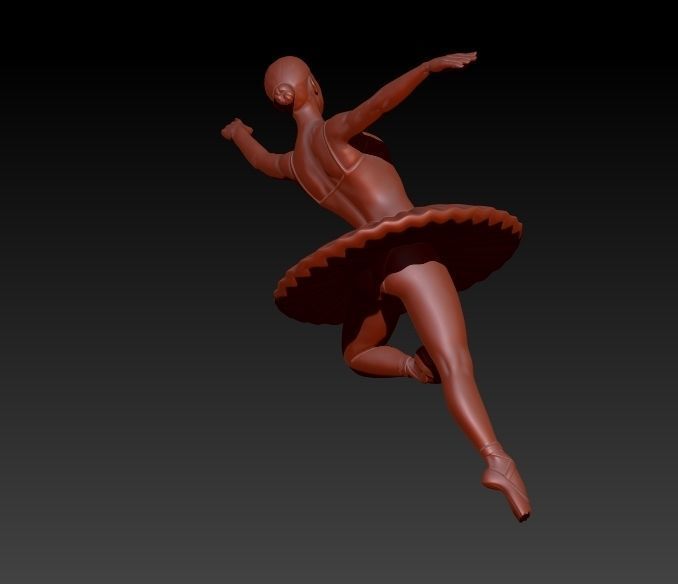 GRACEFUL BALLERINA POSE PENDANT NECKLACE JEWELRY 3D print model_4