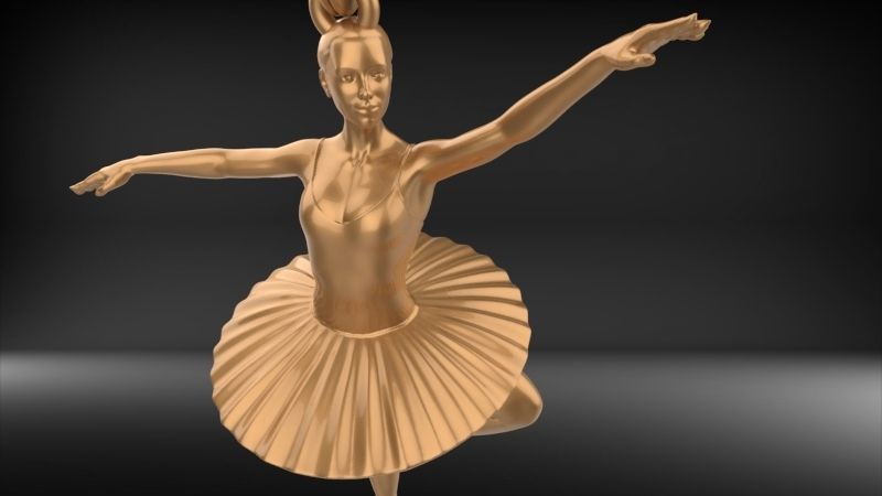 GRACEFUL BALLERINA POSE PENDANT NECKLACE JEWELRY 3D print model_19