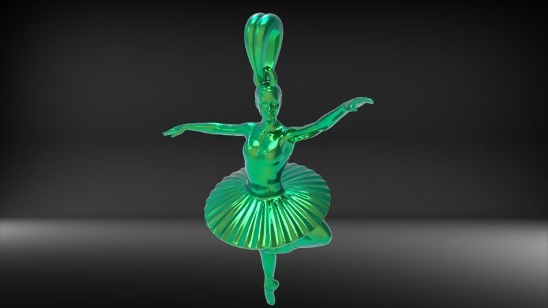 GRACEFUL BALLERINA POSE PENDANT NECKLACE JEWELRY 3D print model_34