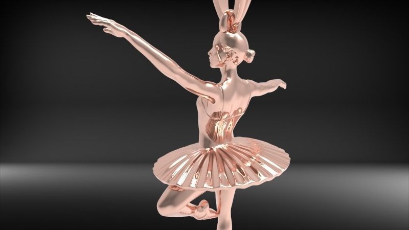 GRACEFUL BALLERINA POSE PENDANT NECKLACE JEWELRY 3D print model_10