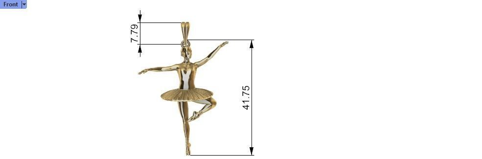 GRACEFUL BALLERINA POSE PENDANT NECKLACE JEWELRY 3D print model_25