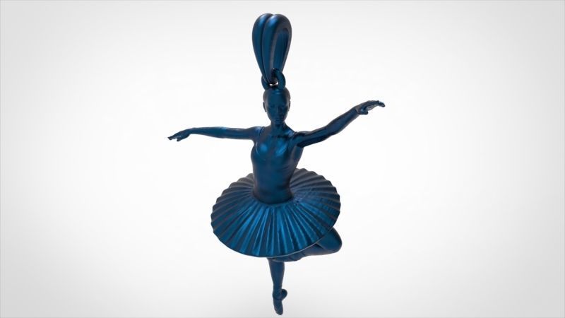 GRACEFUL BALLERINA POSE PENDANT NECKLACE JEWELRY 3D print model_36