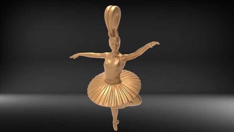 GRACEFUL BALLERINA POSE PENDANT NECKLACE JEWELRY 3D print model_27
